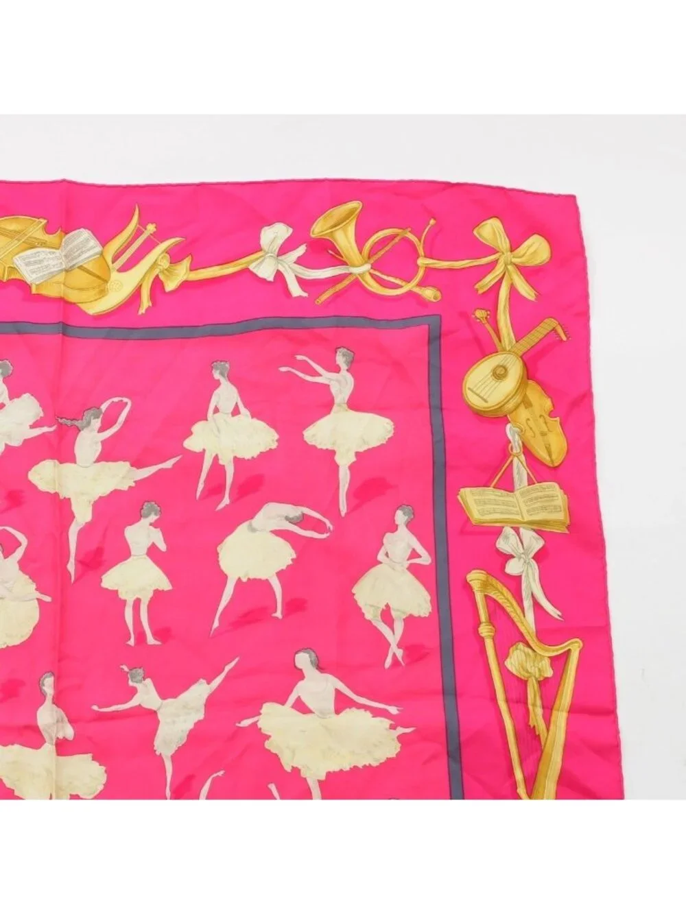 Hermes Carre 90 Silk la Danse Ballerina Scarf Pink